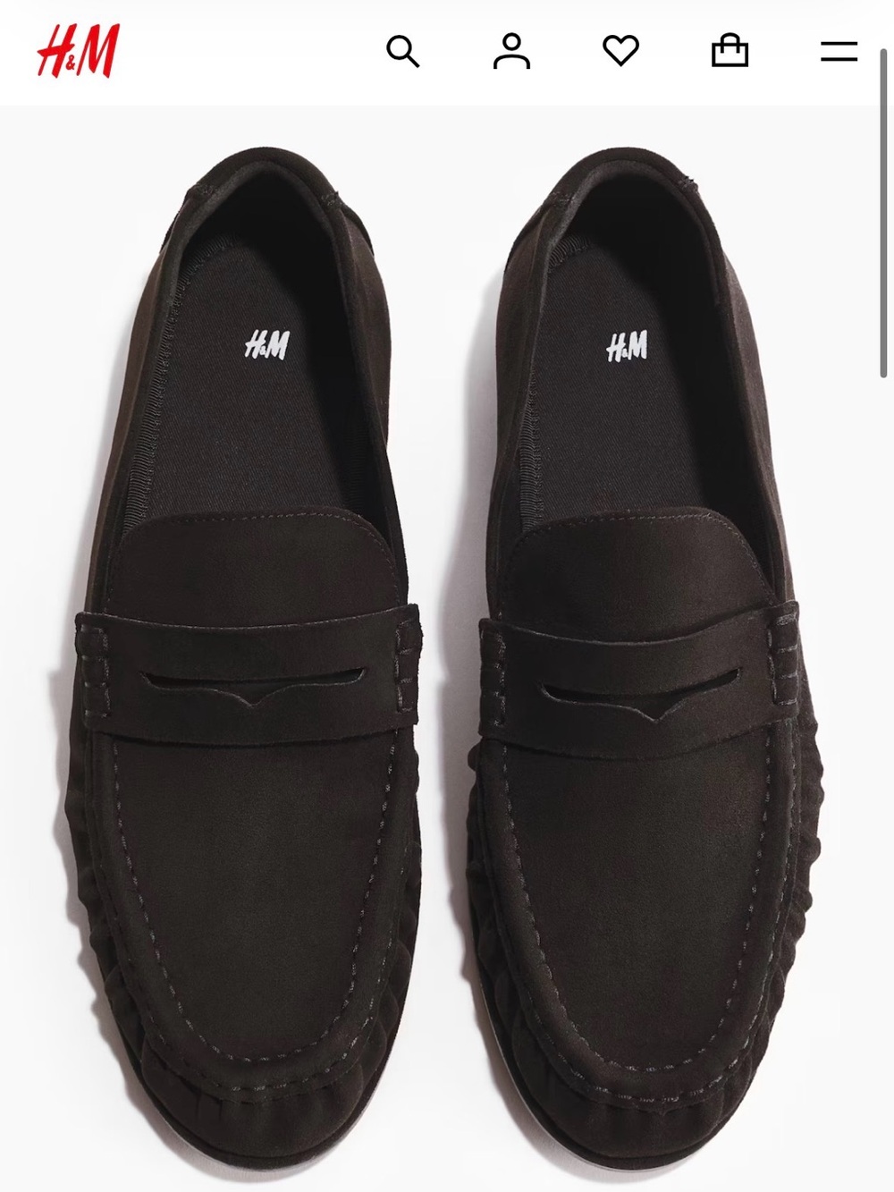 H&M Suede Penny Loafers